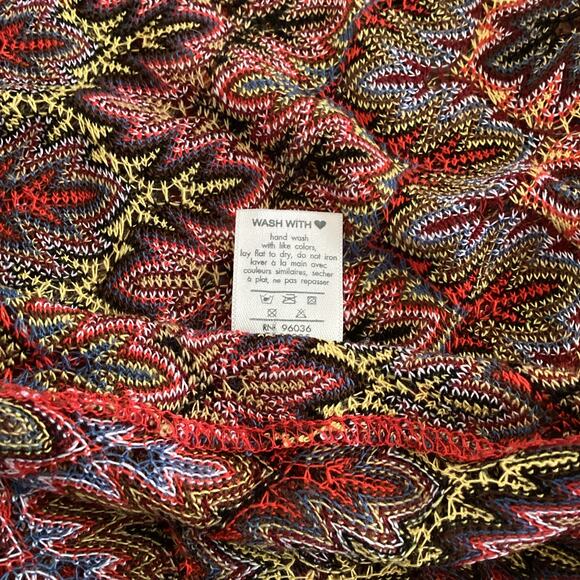 Eberjey Flame Stich Zigzag Woven Poncho Tunic Cover Up One Size - Picture 6 of 7